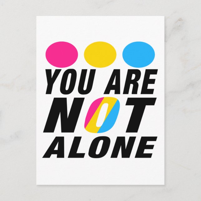 Postal  You are not alone  | Pansexual Pride  (Anverso)