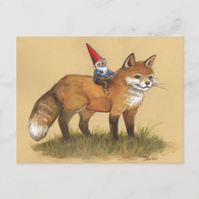 Postal Young Gnome y Fox (Anverso)
