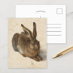 Postal Young Hare | Albrecht Dürer<br><div class="desc">Joven liebre (1502) del artista alemán Albrecht Dürer. El arte original es un estudio de la naturaleza sobre la acuarela de un conejo marrón. Utilice las herramientas de diseño para agregar texto personalizado o personalizar la imagen.</div>