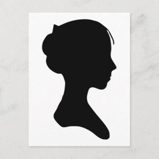 Postal Young Lady Silhouette