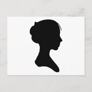 Postal Young Lady Silhouette