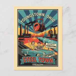 Postal Youngstown OH – Steel Town Retro años 50