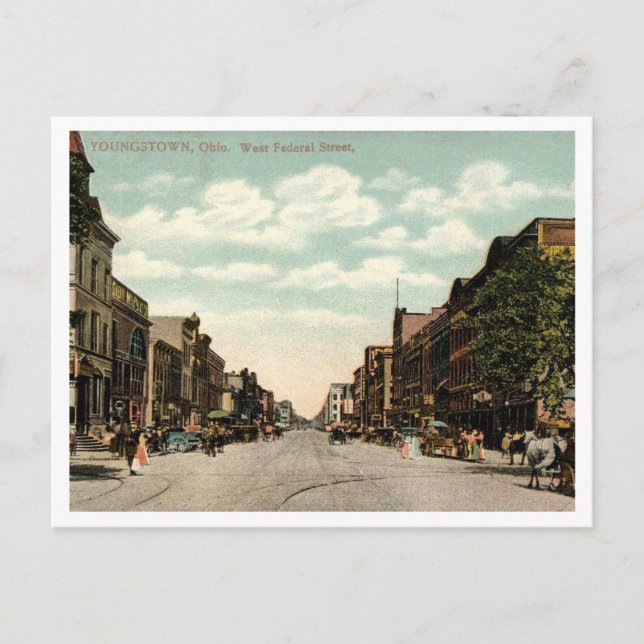 Postal Youngstown OH, West Federal Street, 1910 (Anverso)