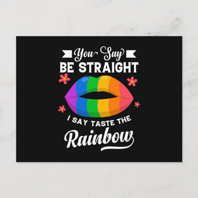 Postal Your Gay Be Straight I Say Taste The Rainbow (Anverso)