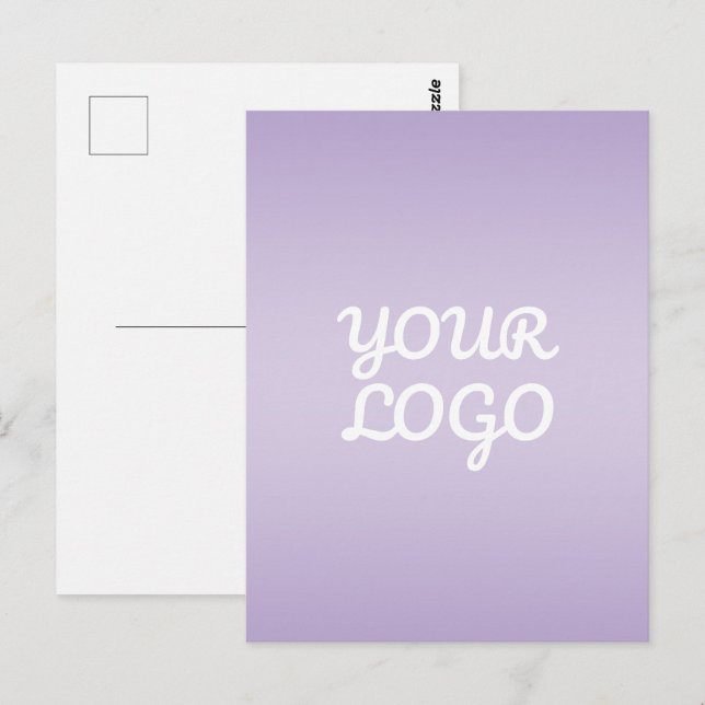 Postal Your Logo & Modern Simple Ombre | Lavender (Anverso / Reverso)