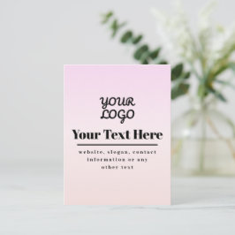 Postal Your Logo & Text | Pink & Peach Ombre