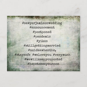 Postal Your Top 12 Hashtags Grunge Postponed Wedding