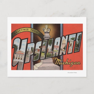 Postal Ypsilanti, Michigan - Escenas de letras grandes