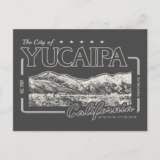 POSTAL YUCAIPA - SAN BERNARDINO CALIFORNIA (Anverso)