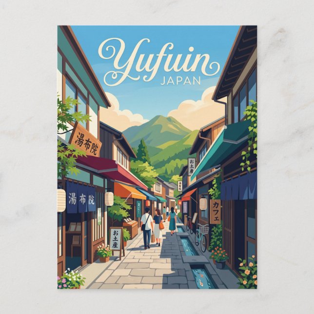 Postal Yufuin Onsen Alley Japón (Anverso)