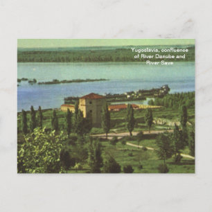 Postal Yugoslavia, confluencia del río Danubio, río Salva