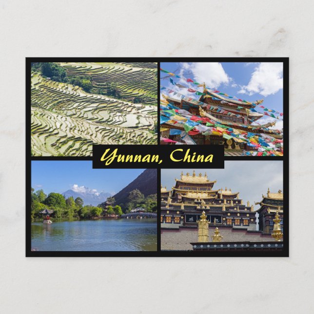 Postal Yunnan - Lugares emblemáticos - China (Anverso)