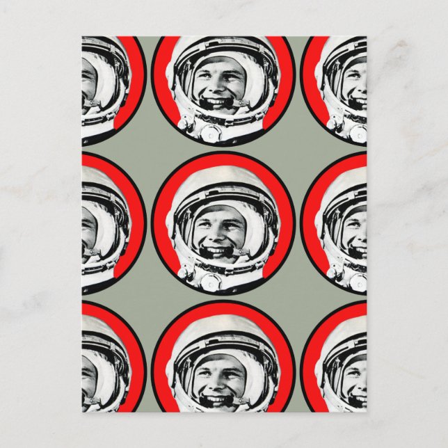 Postal Yuri Gagarin - Héroe y cosmonauta soviéticos (Anverso)