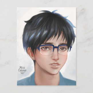 Postal Yuri sobre el arte fanático del hielo Yuuri