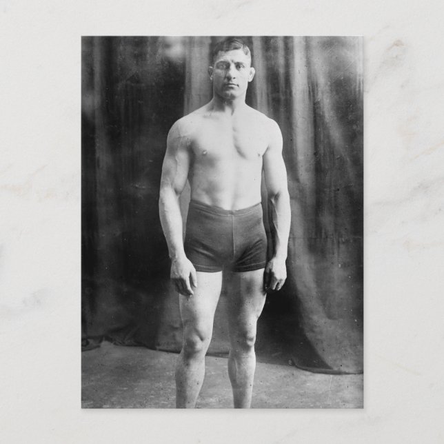 Postal Yussif Hussane, luchador balcánico, 1915 (Anverso)
