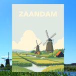 Postal Zaandam, Países Bajos Windmills Travel Vintage<br><div class="desc">Podrá admirar el pintoresco encanto de la campiña holandesa con esta vintage postal con los icónicos molinos de viento de Zaandam. Estos molinos de viento históricos, situados contra exuberantes campos verdes y tranquilos cursos de agua, capturan la esencia de la vida tradicional holandesa. Con su diseño de estilo retro, esta...</div>