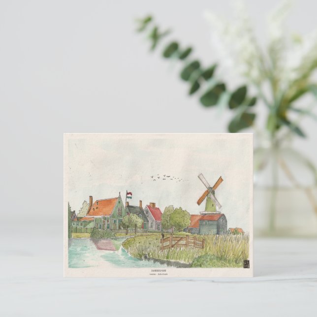 Postal Zaanse Schans Zaandam (Anverso de pie)