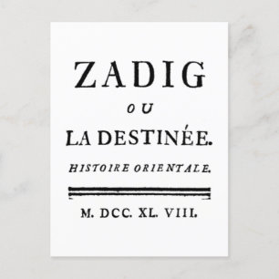 Postal Zadig, o el libro del destino - Descartes