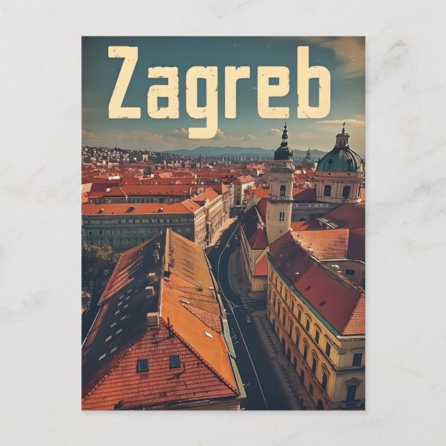 Postal Zagreb Vintage Travel ad (Anverso)