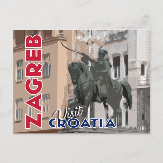Postal Zagreb, visitar Croacia (Anverso)