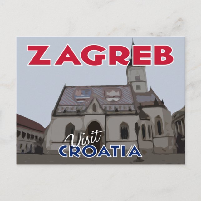 Postal Zagreb, visitar Croacia (Anverso)
