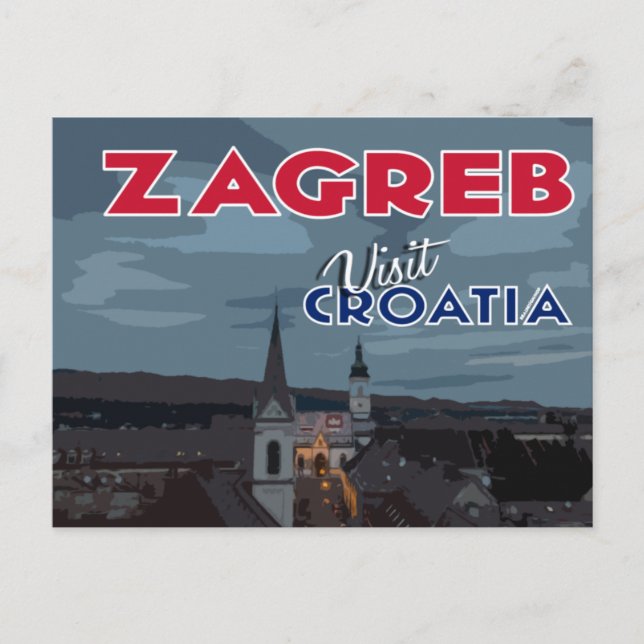 Postal Zagreb, visitar Croacia (Anverso)