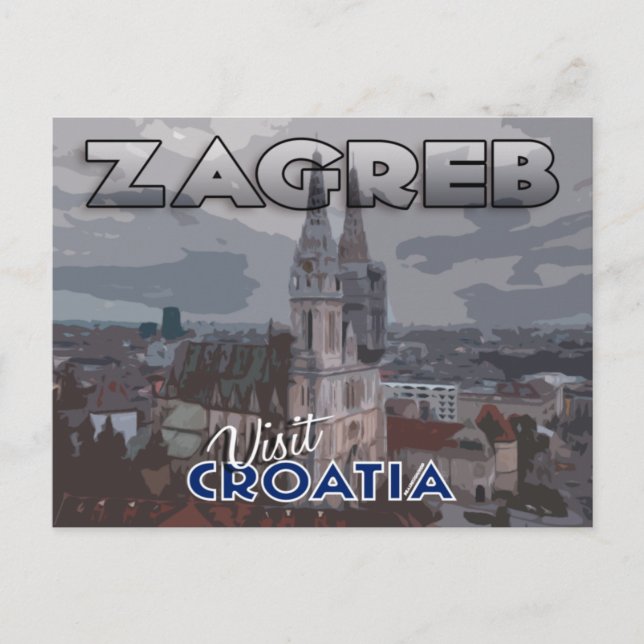 Postal Zagreb, visitar Croacia (Anverso)