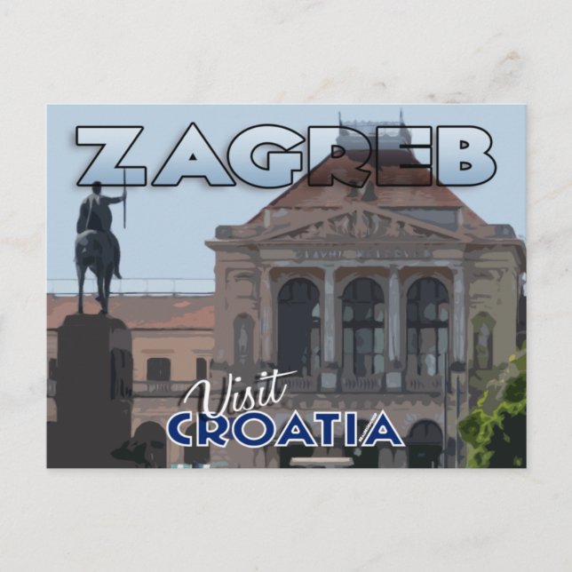 Postal Zagreb, visitar Croacia (Anverso)