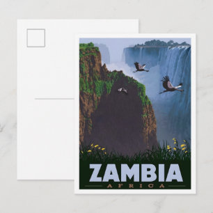 Postal Zambia África Viajes Vintage