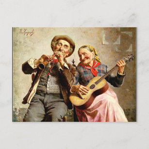 Postal Zampighi - Música dulce, pintura vintage