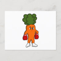 Zanahoria como boxeador con guantes de boxeo