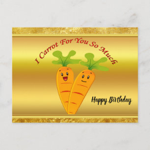 Postal zanahorias personalizados con los ojos grandes y u