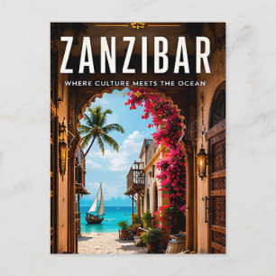 Postal 🌺 Zanzíbar Paraíso del Océano Índico Decoración p