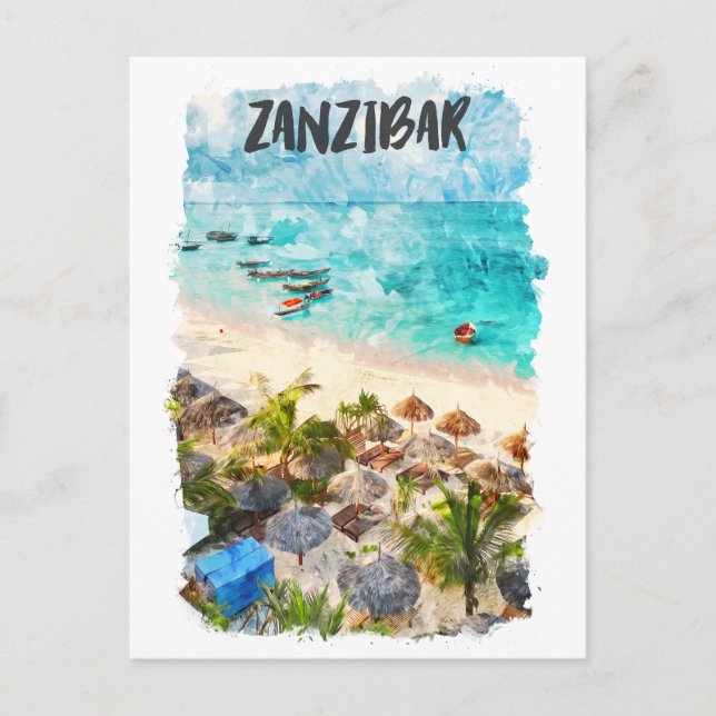 Postal Zanzibar Tansania Vintage Travel (Anverso)