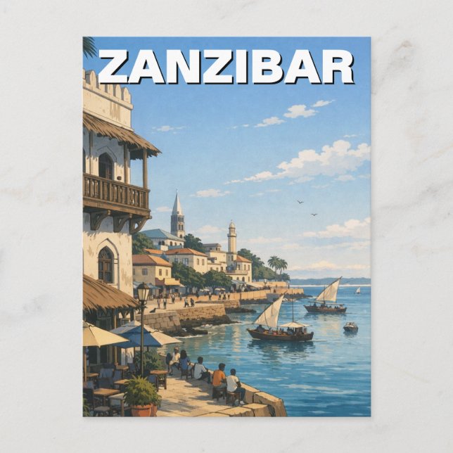 Postal Zanzibar Tanzania Travel (Anverso)