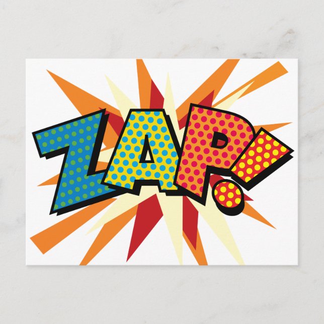 Postal ZAP Fun Retro Libro Pop Art (Anverso)