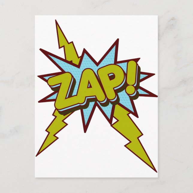 Postal ¡Zap, Zing, Pow! (Anverso)