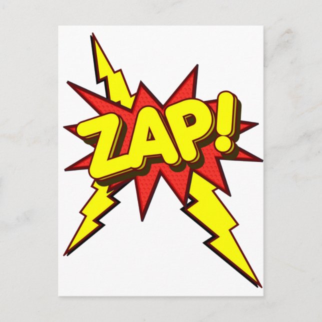 Postal ¡Zap, Zing, Pow! (Anverso)