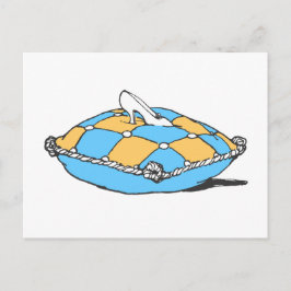 Postal Zapatilla de Cenicienta sobre Almohada Naranja Tur