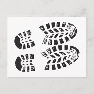 Postal Zapatillas Huella de Negro y Blanco
