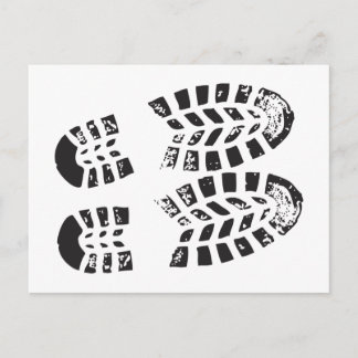 Postal Zapatillas Huella de Negro y Blanco