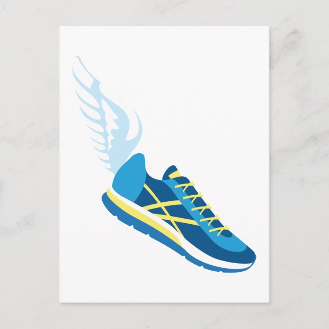 Postal Zapato de carreras aladas (Anverso)