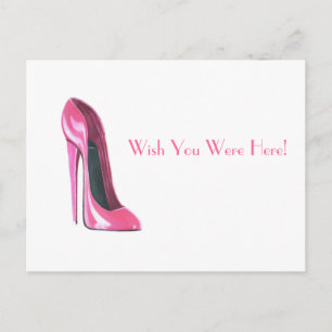 Postal zapato de estilete rosa