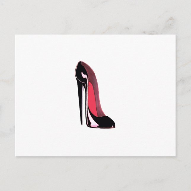 Postal Zapato de Stiletto Negro (Anverso)