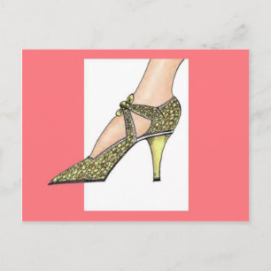 Postal zapato de tacón alto de los años 20