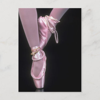 Postal zapatos de pies de ballet rosado