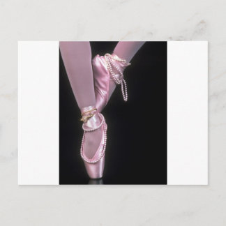 Postal zapatos de pies de ballet rosado
