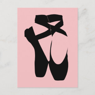 Postal Zapatos de punta de ballet negro