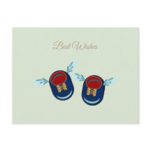 Zapatos pequeños alados lindos en azul y rojo