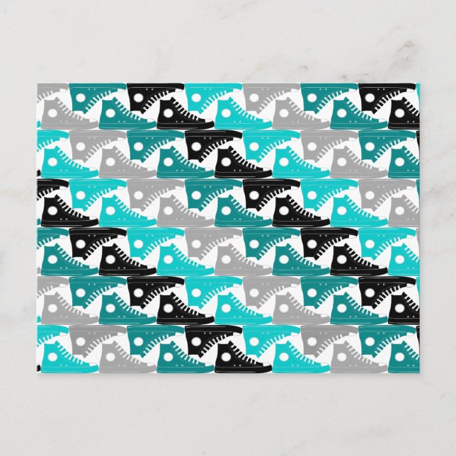 Postal Zapatos Verde azulada-n-negros de High Tops (Anverso)